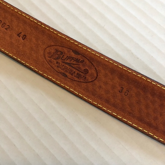 Buffalo Billfolds & Belts. Made in USA. Tan Leather Belt. Unisex